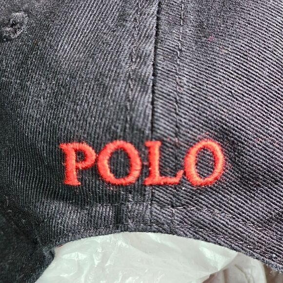 Polo Ralph Lauren Pony Logo Dad Hat Cap Black Red Masked Wolf Edition Cotton - Picture 7 of 12